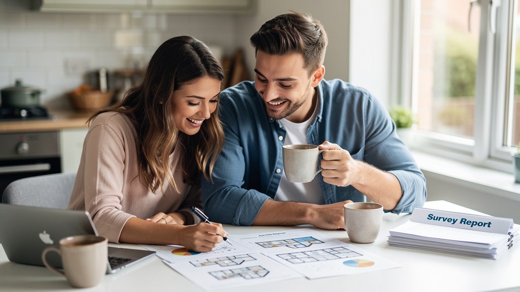 First-time buyers reviewing their property survey report — guide for first-time buyers